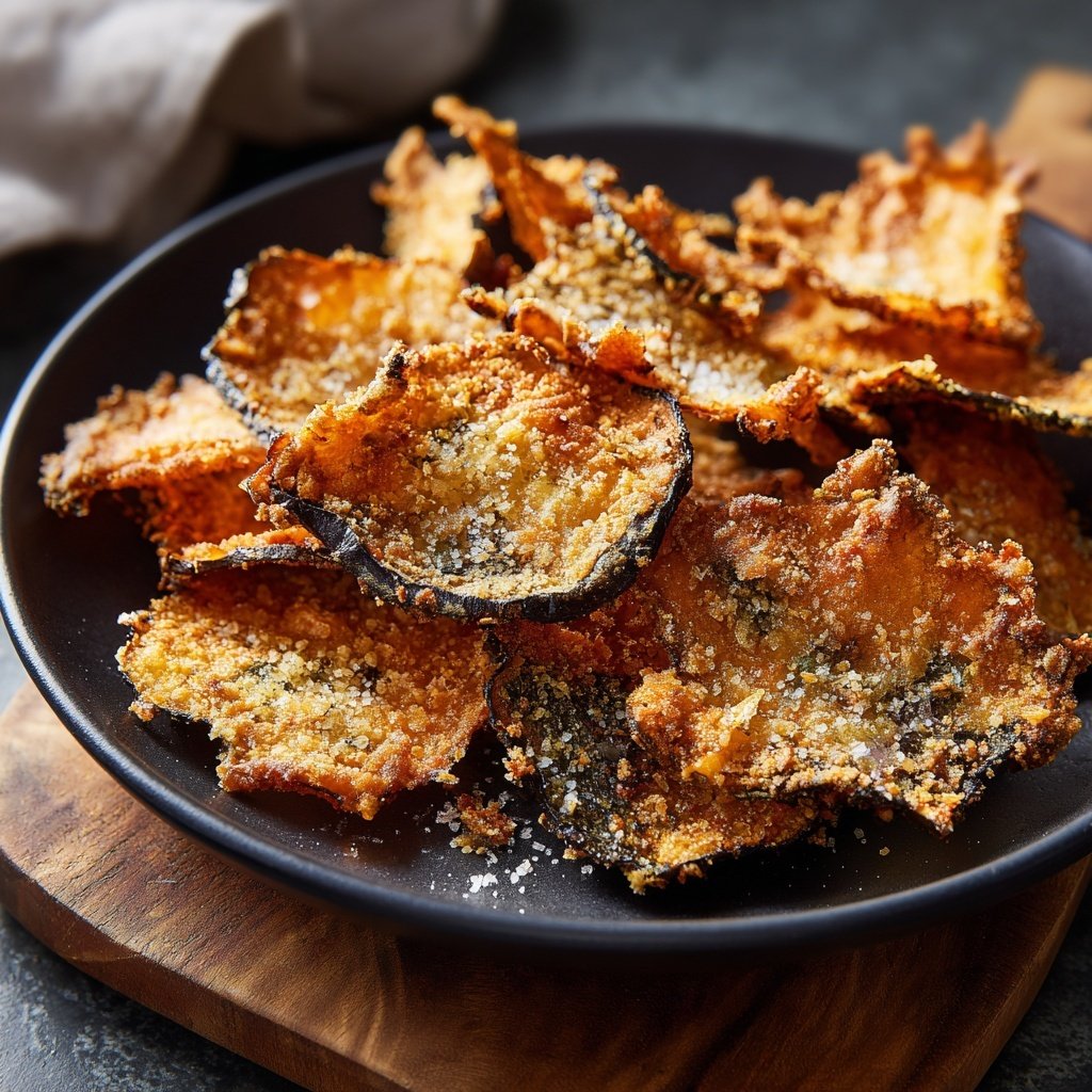 Crispy Eggplant Garlic Chips