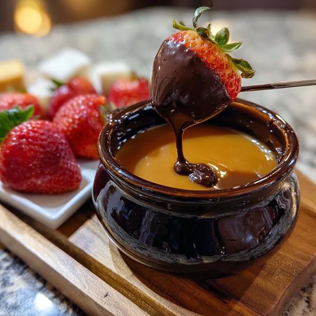 Fondue with Caramel Chocolate