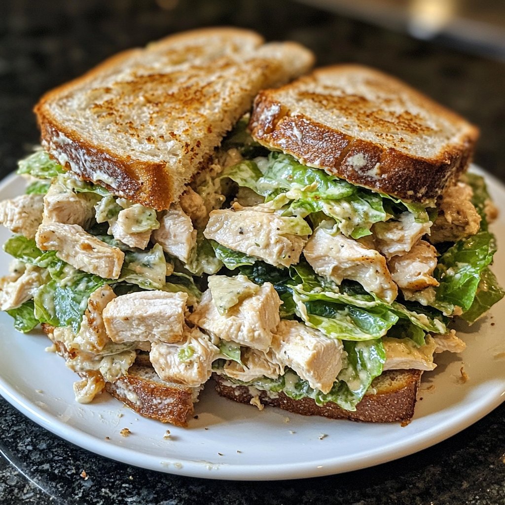 Easy Slow Cooker Chicken Caesar Sandwiches