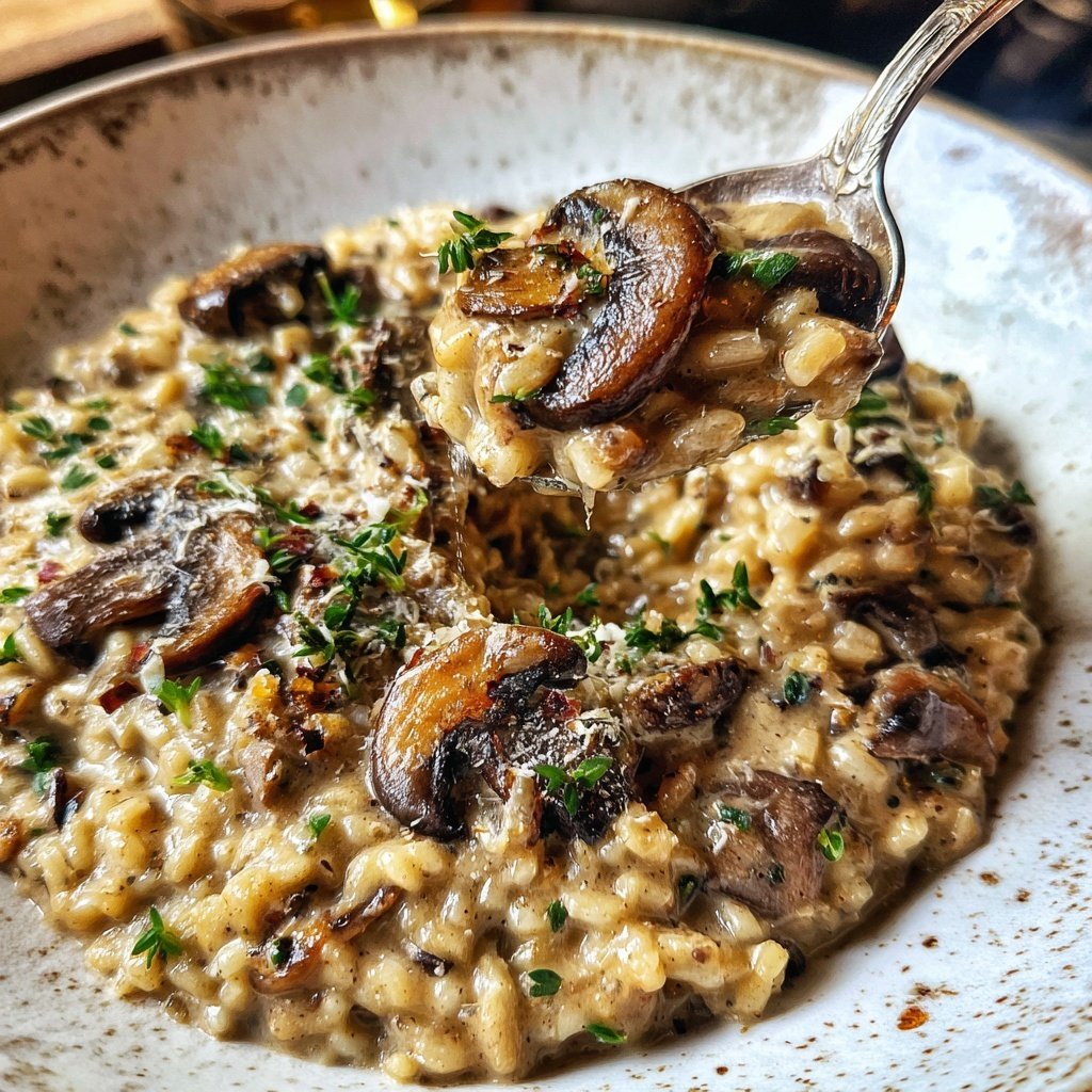 Creamy Mushroom Barley Risotto