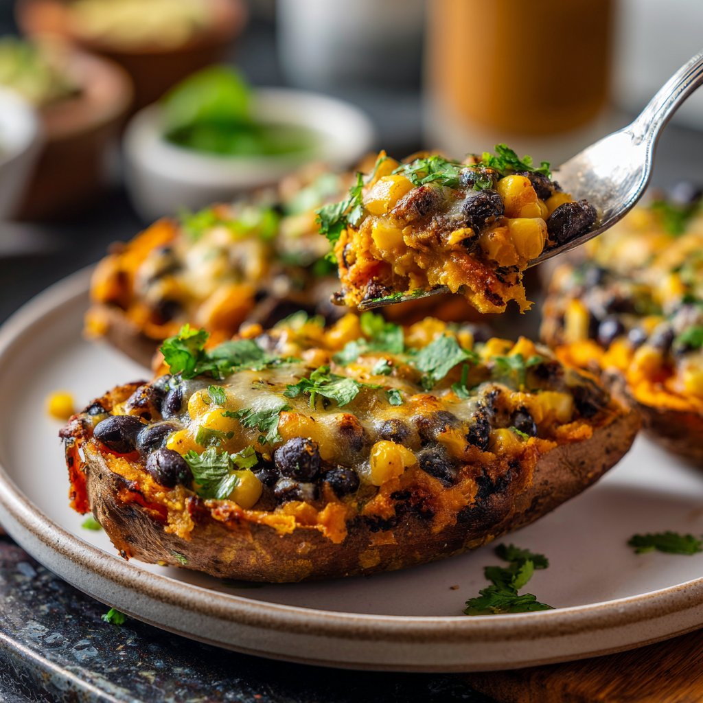 Healthy Dinner Stuffed Sweet Potatoes