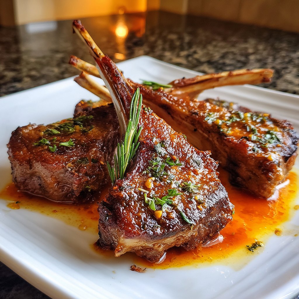 Lamb Chops with Rosemary Jus