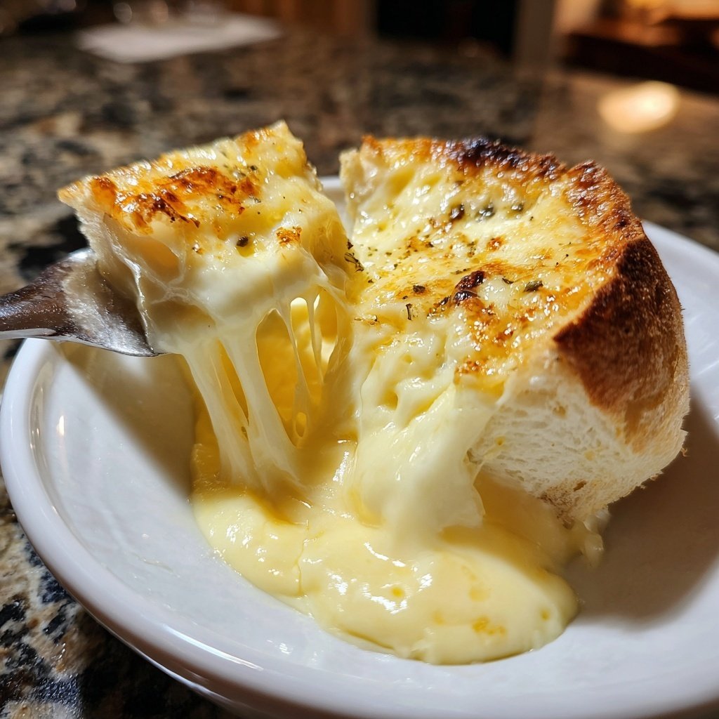 Fondue with Swiss Cheese and Garlic