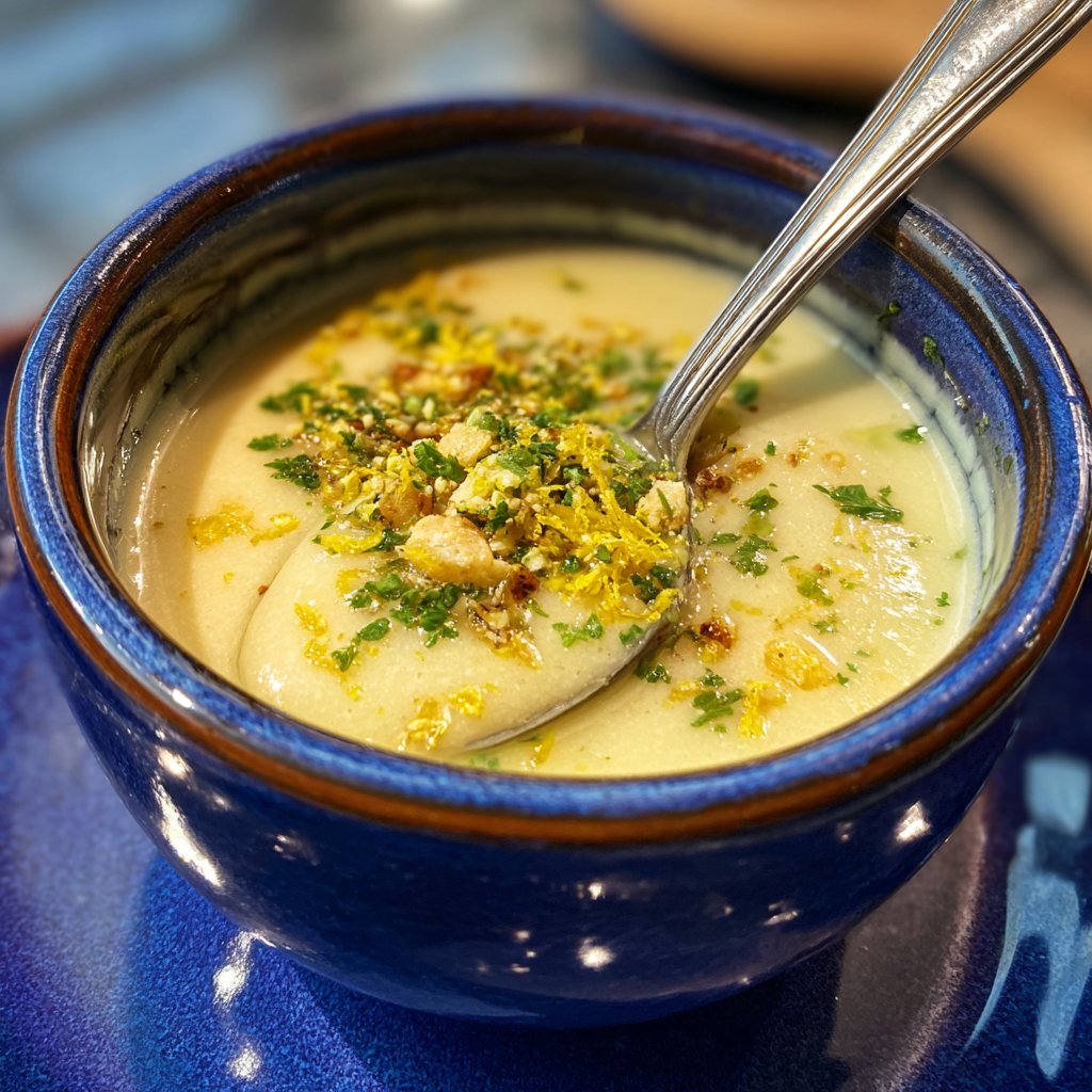 Creamy Lemon White Bean Soup Bowl