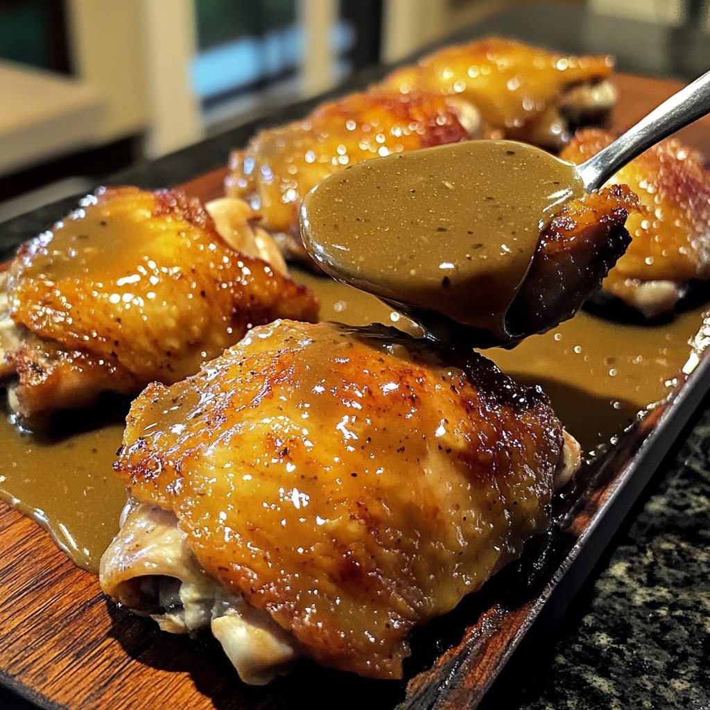 Simple Slow Cooker Chicken Thighs with Gravy