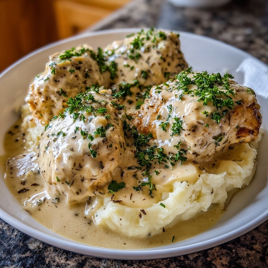 Comfort Food Creamy Chicken and Mashed Potatoes